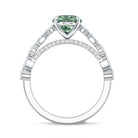 Oval Shaped 2 Carat Lab Grown Green Diamond Engagement Ring with IGI Certificate Vivid Green - VS1 - Rosec Jewels