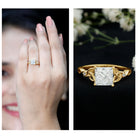 Princess Cut 2 Carat Lab Grown Diamond Celtic Engagement Ring with IGI Certificate Lab - ( E-VS1 ) - Rosec Jewels