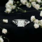 IGI Certified Lab Grown Diamond 3 Carat Princess Cut Engagement Ring with Celtic Knot Lab - ( E-VS1 ) - Rosec Jewels