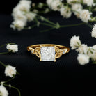 IGI Certified Lab Grown Diamond 3 Carat Princess Cut Engagement Ring with Celtic Knot Lab - ( E-VS1 ) - Rosec Jewels