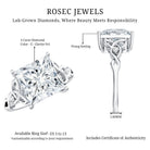 5 Carat Princess Cut Lab Grown Diamond Celtic Design Engagement Ring IGI Certified Lab - ( E-VS1 ) - Rosec Jewels