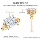 5 Carat Princess Cut Lab Grown Diamond Celtic Design Engagement Ring IGI Certified Lab - ( E-VS1 ) - Rosec Jewels