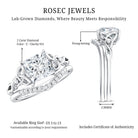 Rosec Jewels-IGI Graded 2 Carat Princess Cut Lab Diamond Celtic Engagement Ring with Ring Guard