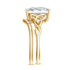 Princess Cut Lab Grown 5 Carat Diamond Celtic Wedding Ring Set with IGI Certificate Lab - ( E-VS1 ) - Rosec Jewels