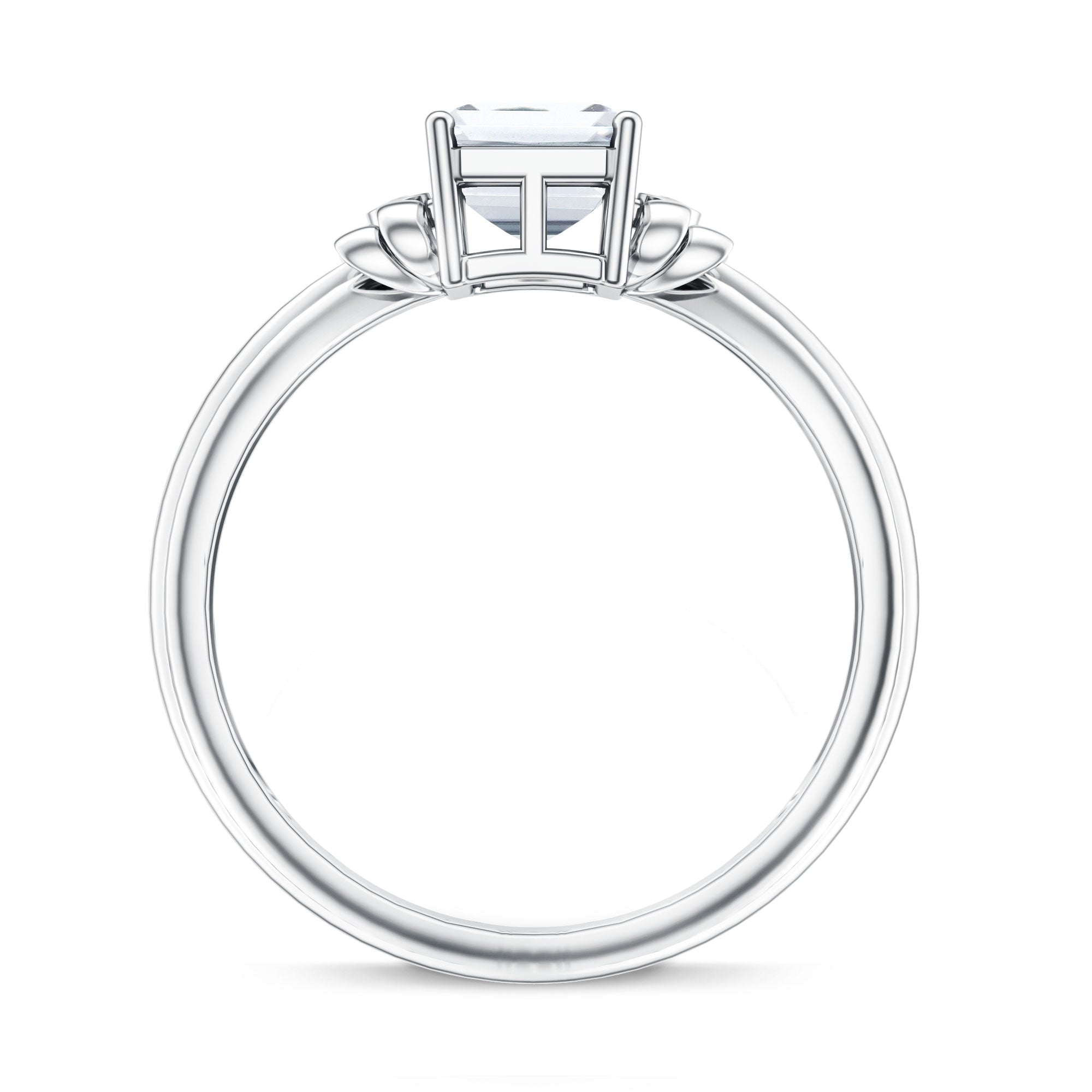 IGI Certified 2 Carat Lab Grown Diamond Emerald Cut Solitaire Engagement Ring with Bow Lab - ( E-VS1 ) - Rosec Jewels