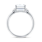 Rosec Jewels-IGI Certified 4 Carat Emerald Cut Lab Grown Diamond Solitaire Engagement Ring with Bow