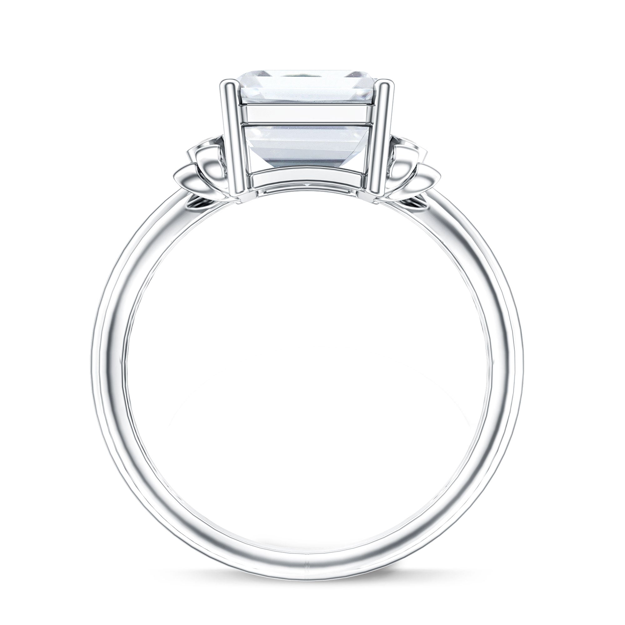 Rosec Jewels-Emerald Cut Solitaire Lab Grown Diamond 5 Carat Engagement Ring IGI Certified