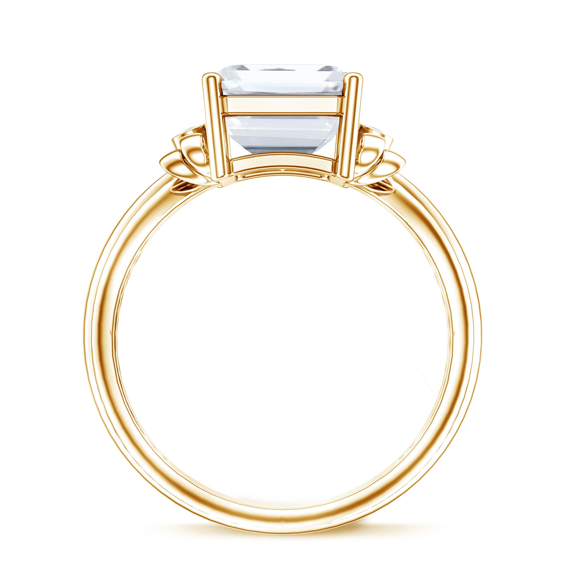 Rosec Jewels-Emerald Cut Solitaire Lab Grown Diamond 5 Carat Engagement Ring IGI Certified
