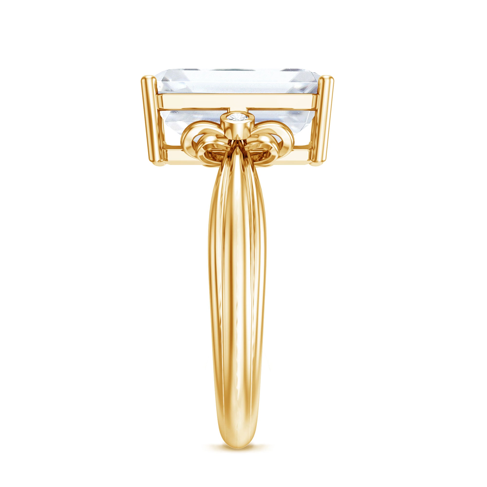 Rosec Jewels-Emerald Cut Solitaire Lab Grown Diamond 5 Carat Engagement Ring IGI Certified