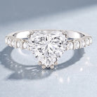 IGI Certified Lab Grown 3 Carat Diamond Heart Engagement Ring with Side Stones Lab - ( E-VS1 ) - Rosec Jewels