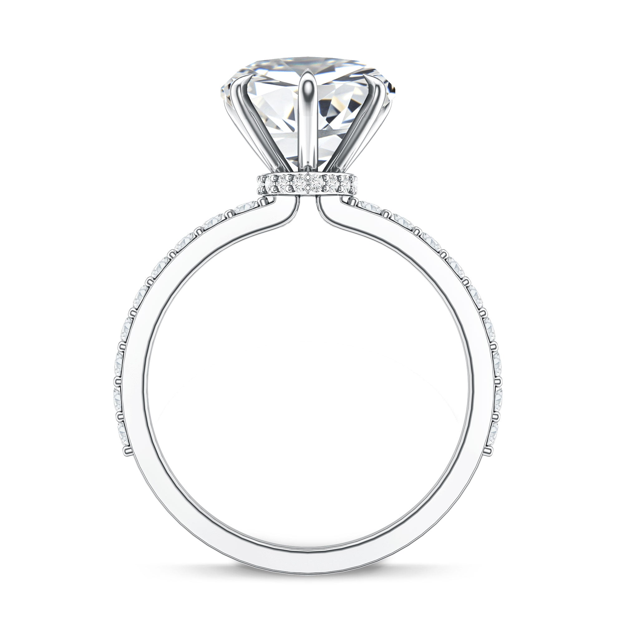 Rosec Jewels-Heart Shaped Lab Grown Diamond 3 Carat Solitaire Engagement Ring with IGI Certificate