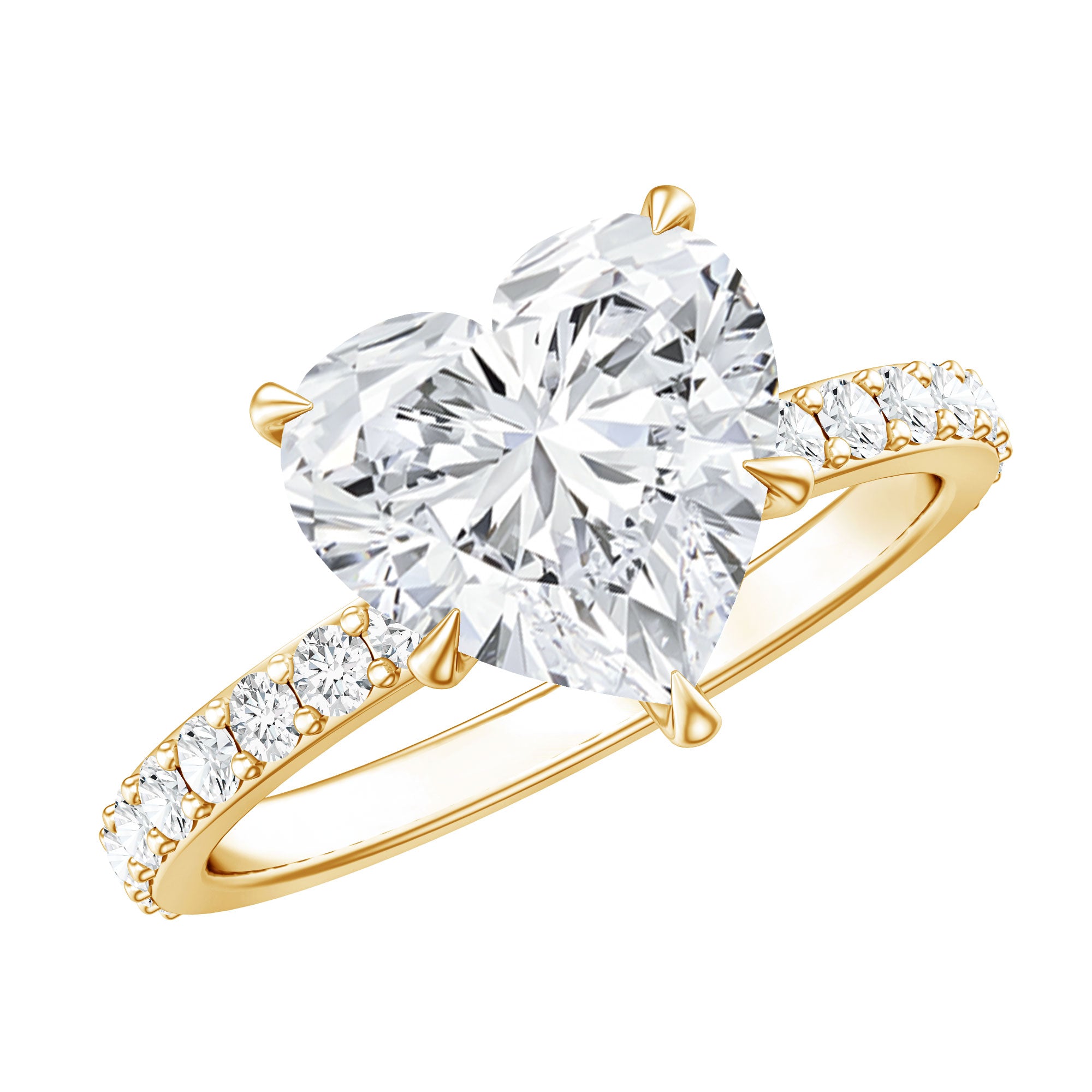 Rosec Jewels-Heart Shaped Lab Grown Diamond 3 Carat Solitaire Engagement Ring with IGI Certificate