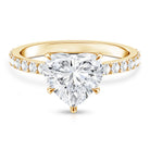 Rosec Jewels-Heart Shaped Lab Grown Diamond 3 Carat Solitaire Engagement Ring with IGI Certificate