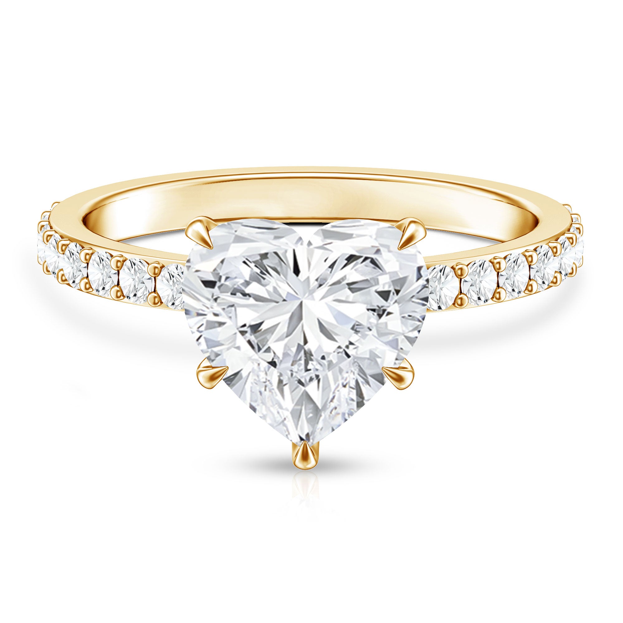 Rosec Jewels-Heart Shaped Lab Grown Diamond 3 Carat Solitaire Engagement Ring with IGI Certificate