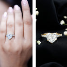 IGI Certified 4 Carat Lab Grown Diamond Heart Engagement Ring for Women Lab - ( E-VS1 ) - Rosec Jewels