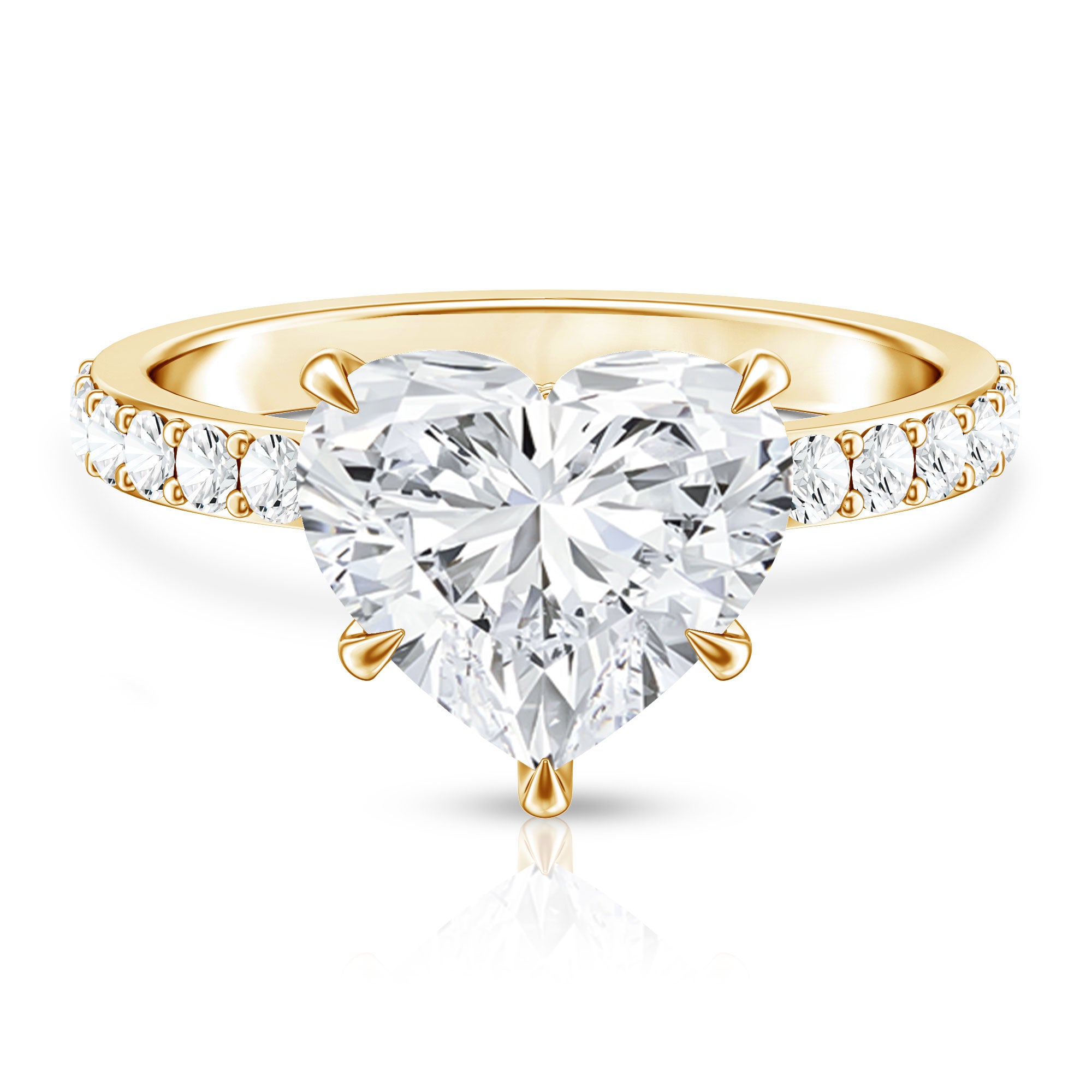 Rosec Jewels-IGI Certified 4 Carat Lab Grown Diamond Heart Engagement Ring for Women