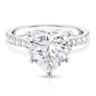 Rosec Jewels-Solitaire Heart Engagement Ring with 5 Carat IGI Certified Lab Grown Diamond