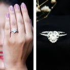 Heart Shaped 2 Carat Lab Grown Diamond Solitaire Engagement Ring with IGI Certificate Lab - ( E-VS1 ) - Rosec Jewels