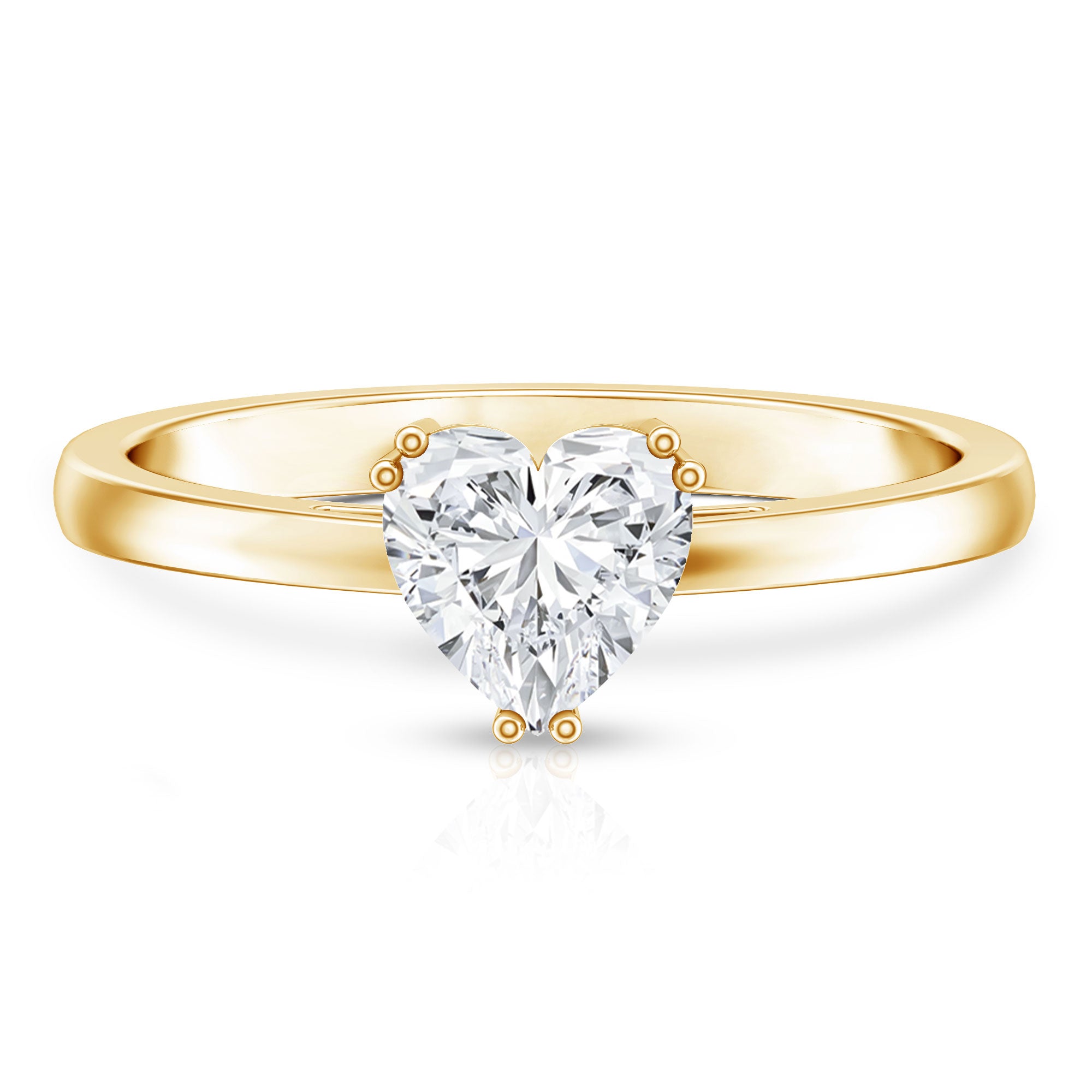 Rosec Jewels-1 Carat Lab Grown Solitaire Diamond Heart Engagement Ring IGI Certified