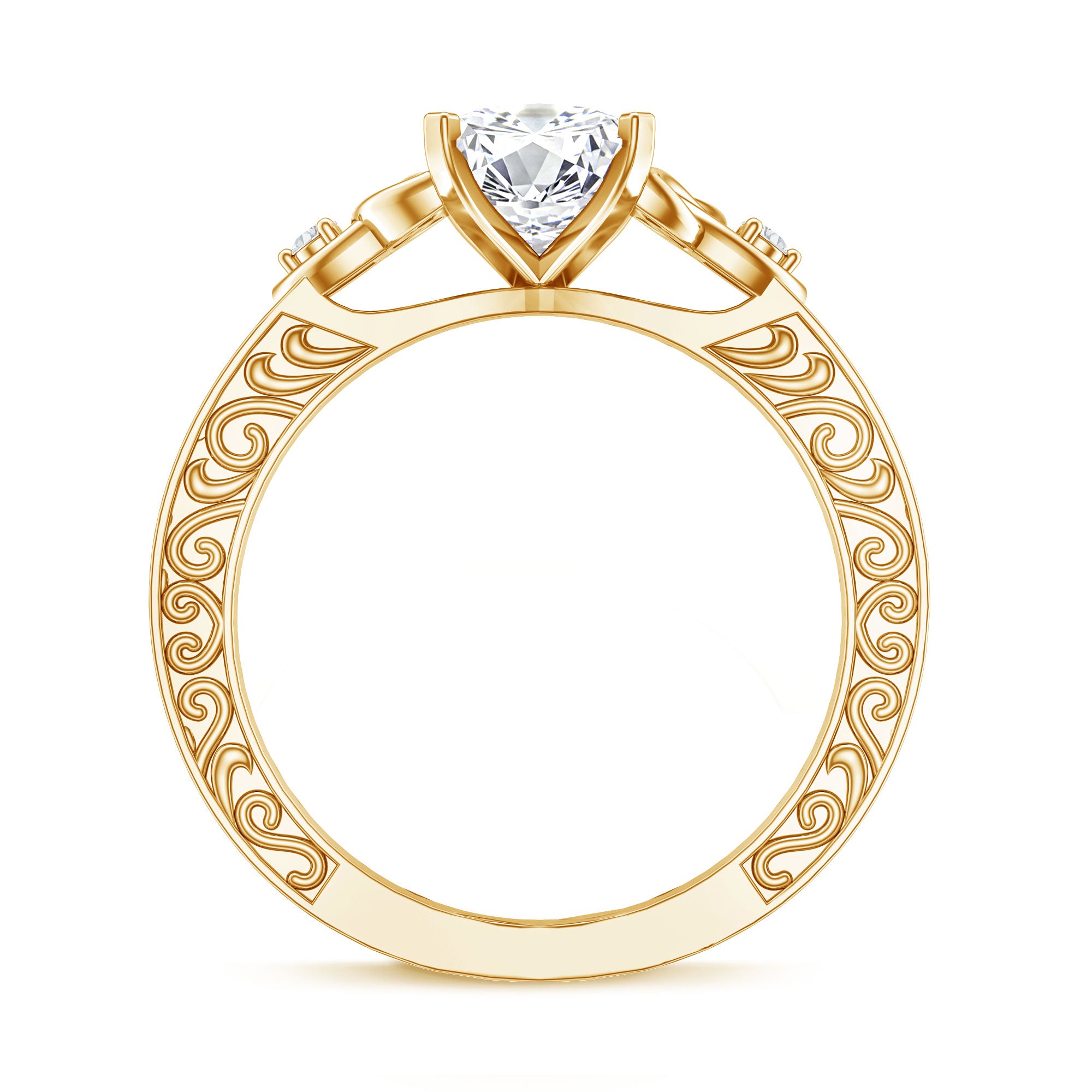 Rosec Jewels-IGI Certified Vintage Inspired Lab Grown Marquise Diamond Celtic Engagement Ring 2 Carat