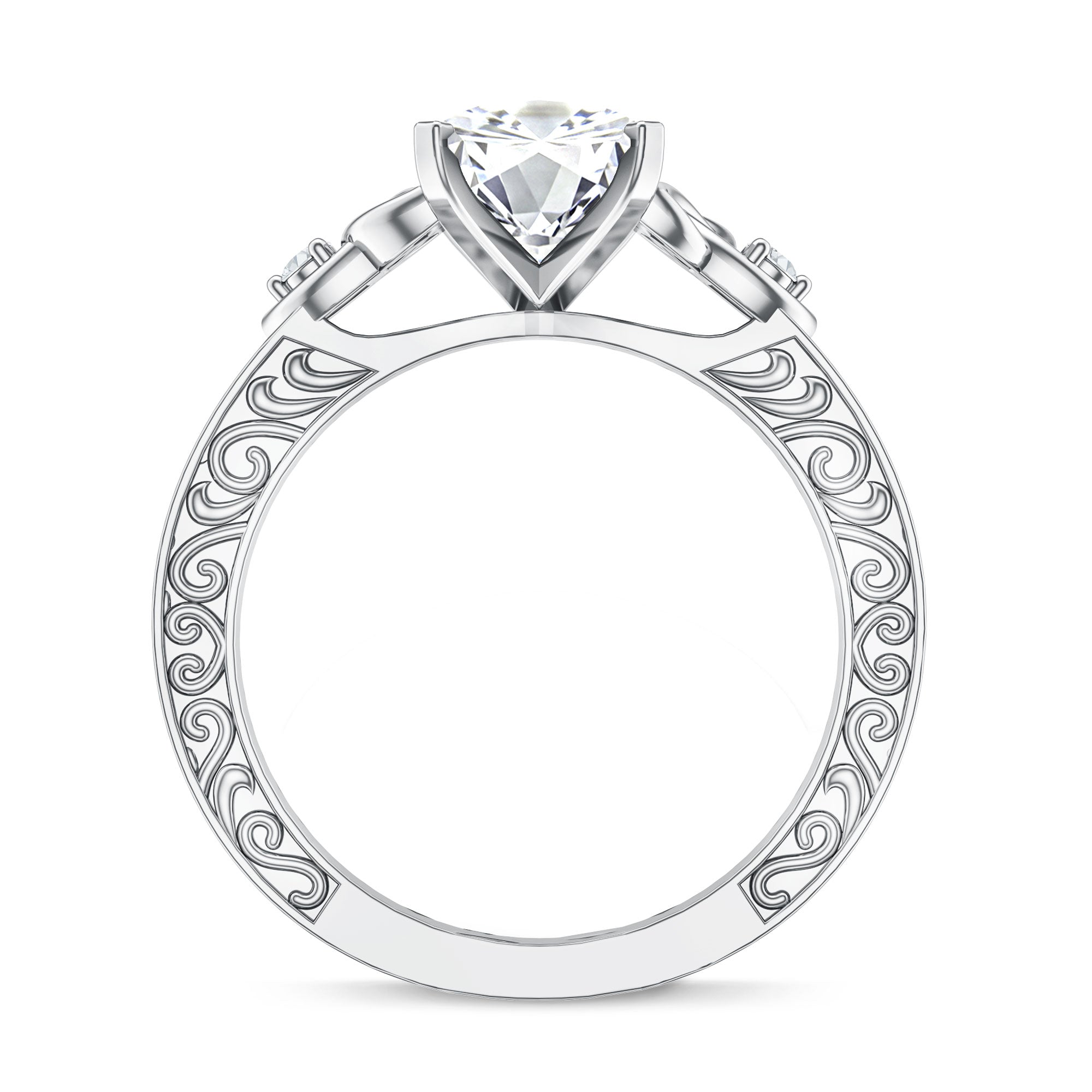 Rosec Jewels-Antique Looking 3 Carat Marquise Lab Diamond Celtic Knot Engagement Ring IGI Certified