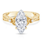 Rosec Jewels-Antique Looking 3 Carat Marquise Lab Diamond Celtic Knot Engagement Ring IGI Certified