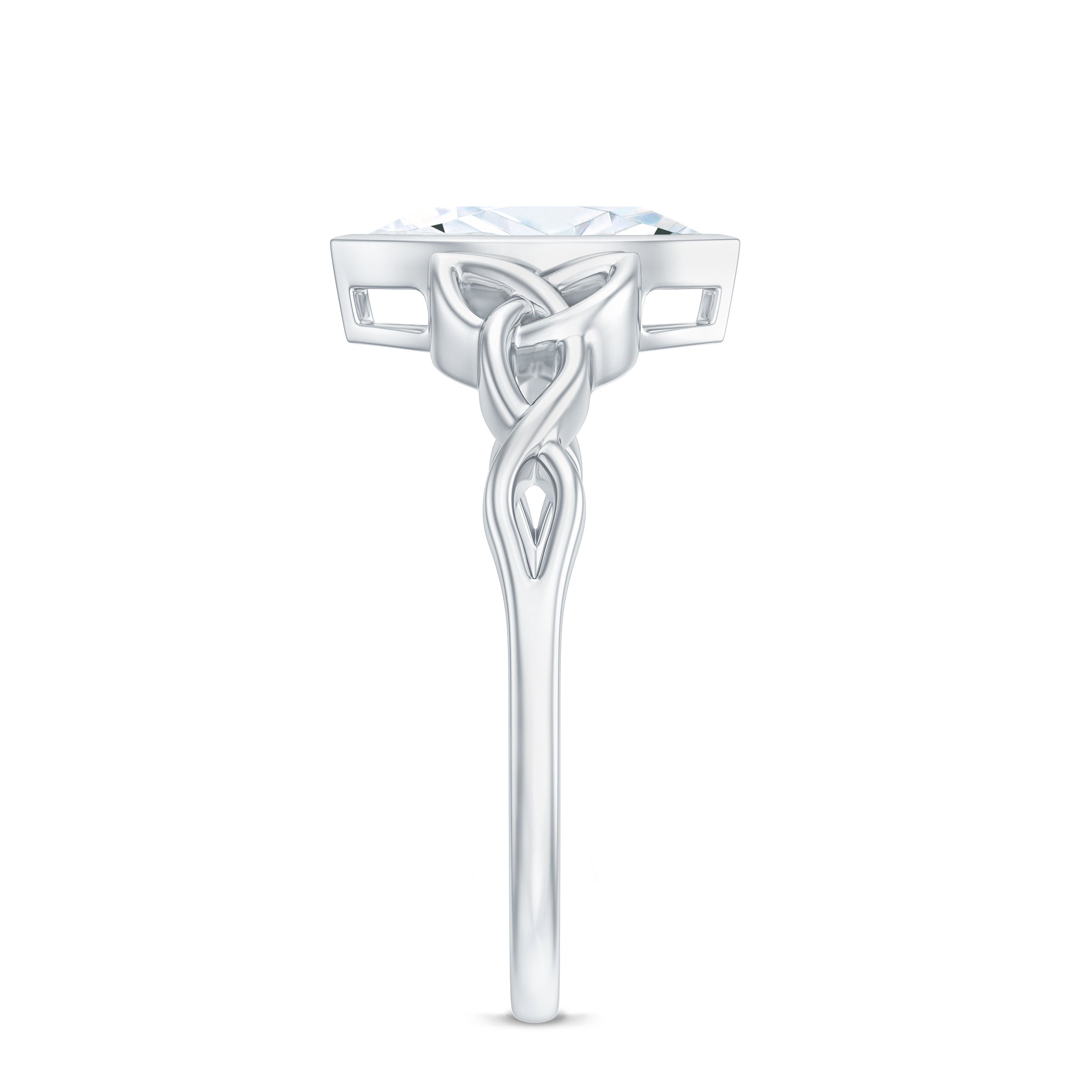 Rosec Jewels-Bezel Set 1 Carat Marquise Lab Created Diamond Celtic Engagement Ring IGI Certified