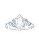 Rosec Jewels-Bezel Set 1 Carat Marquise Lab Created Diamond Celtic Engagement Ring IGI Certified