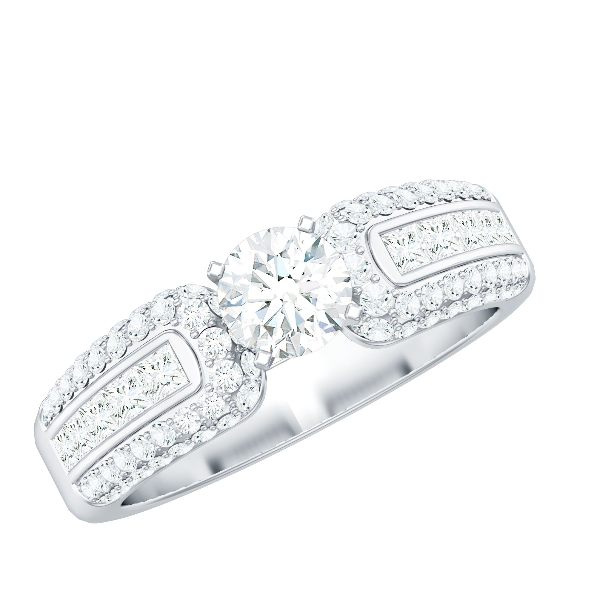 Rosec Jewels-1.75 CT Cubic Zircon Statement Engagement Ring