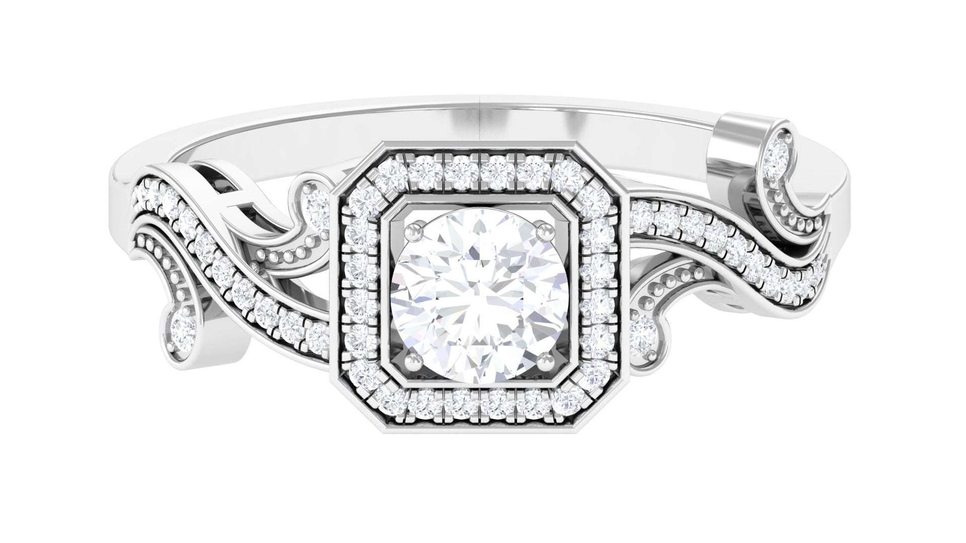0.75 CT Zircon Engagement Ring AAAA - Rosec Jewels