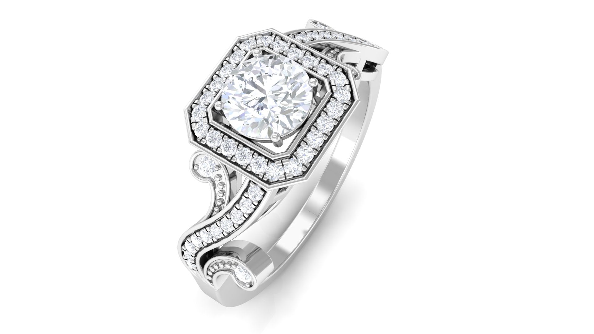 0.75 CT Zircon Engagement Ring AAAA - Rosec Jewels