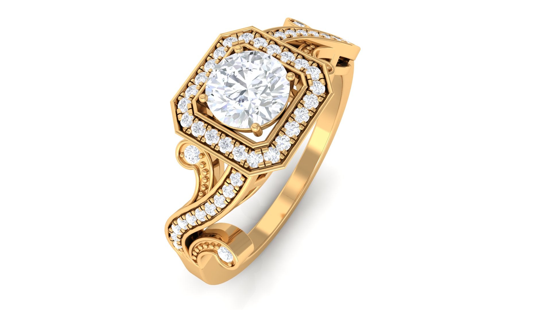 0.75 CT Zircon Engagement Ring AAAA - Rosec Jewels
