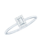 Baguette Cut Diamond Halo Promise Ring with Certificate Natural - ( HI-SI ) - Rosec Jewels