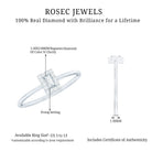 Baguette Cut Diamond Halo Promise Ring with Certificate Natural - ( HI-SI ) - Rosec Jewels