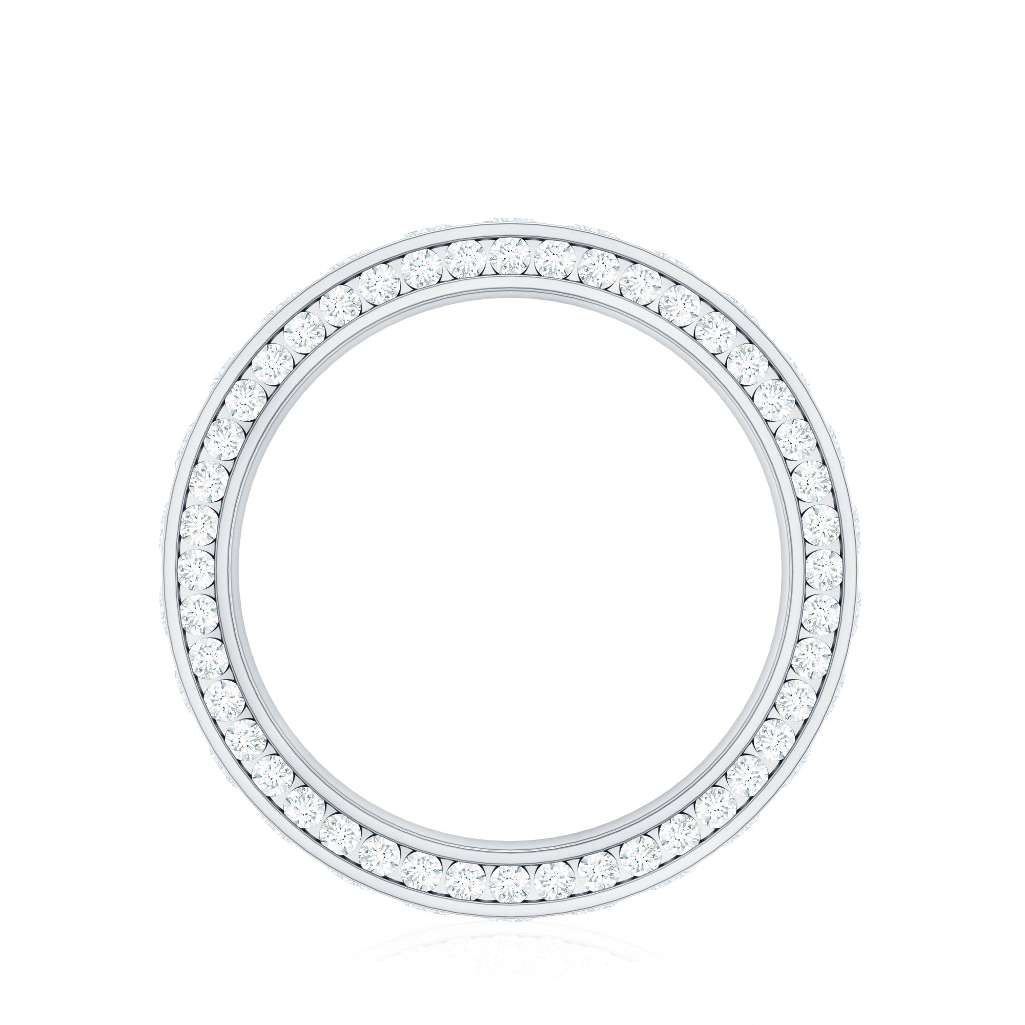 Certified Moissanite Eternity Ring in Channel Setting D-VS1 - Rosec Jewels