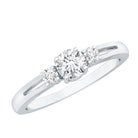Certified Moissanite 3 Stone Proposal Ring For Her D-VS1 - Rosec Jewels