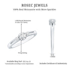 Certified Moissanite 3 Stone Proposal Ring For Her D-VS1 - Rosec Jewels