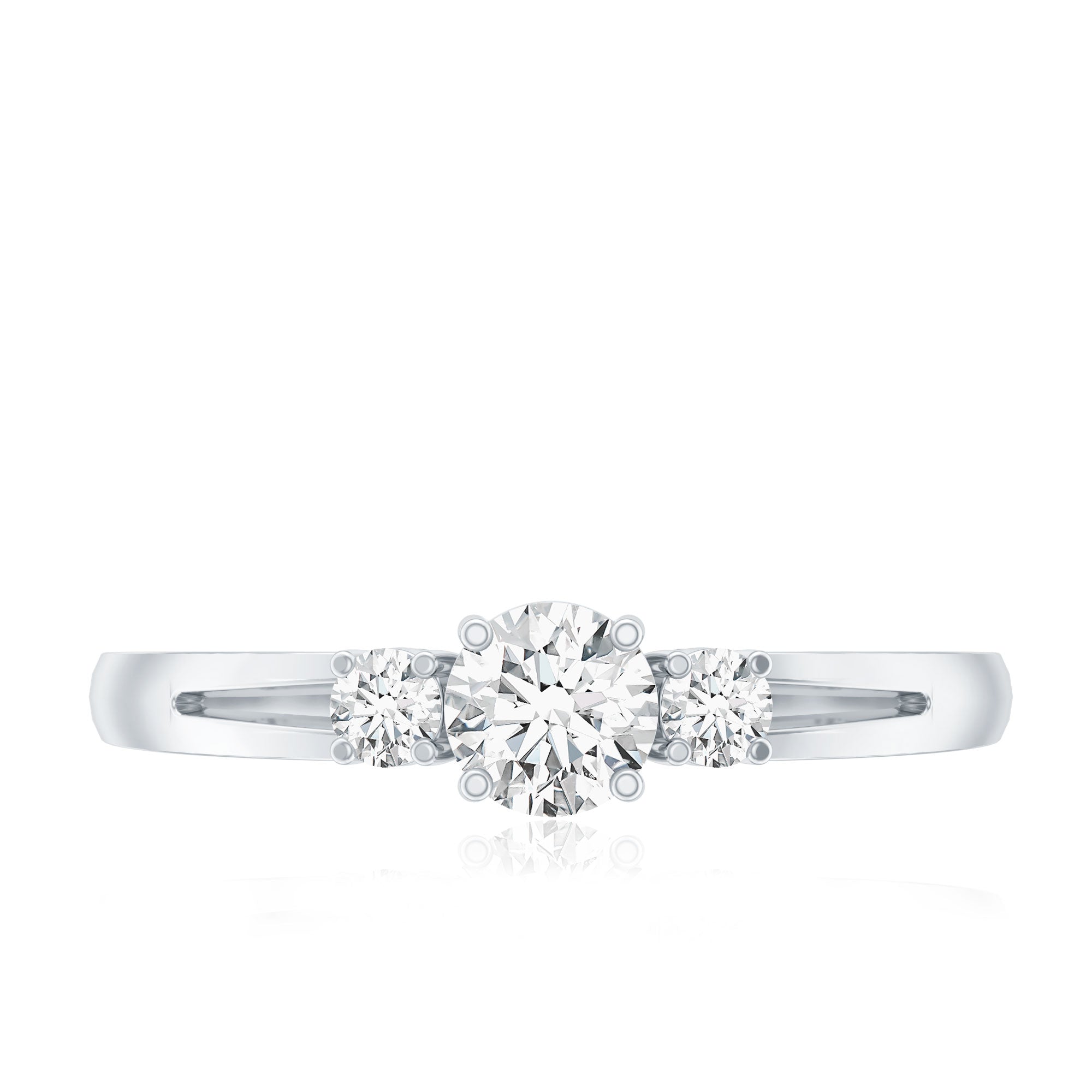 Certified Moissanite 3 Stone Proposal Ring For Her D-VS1 - Rosec Jewels