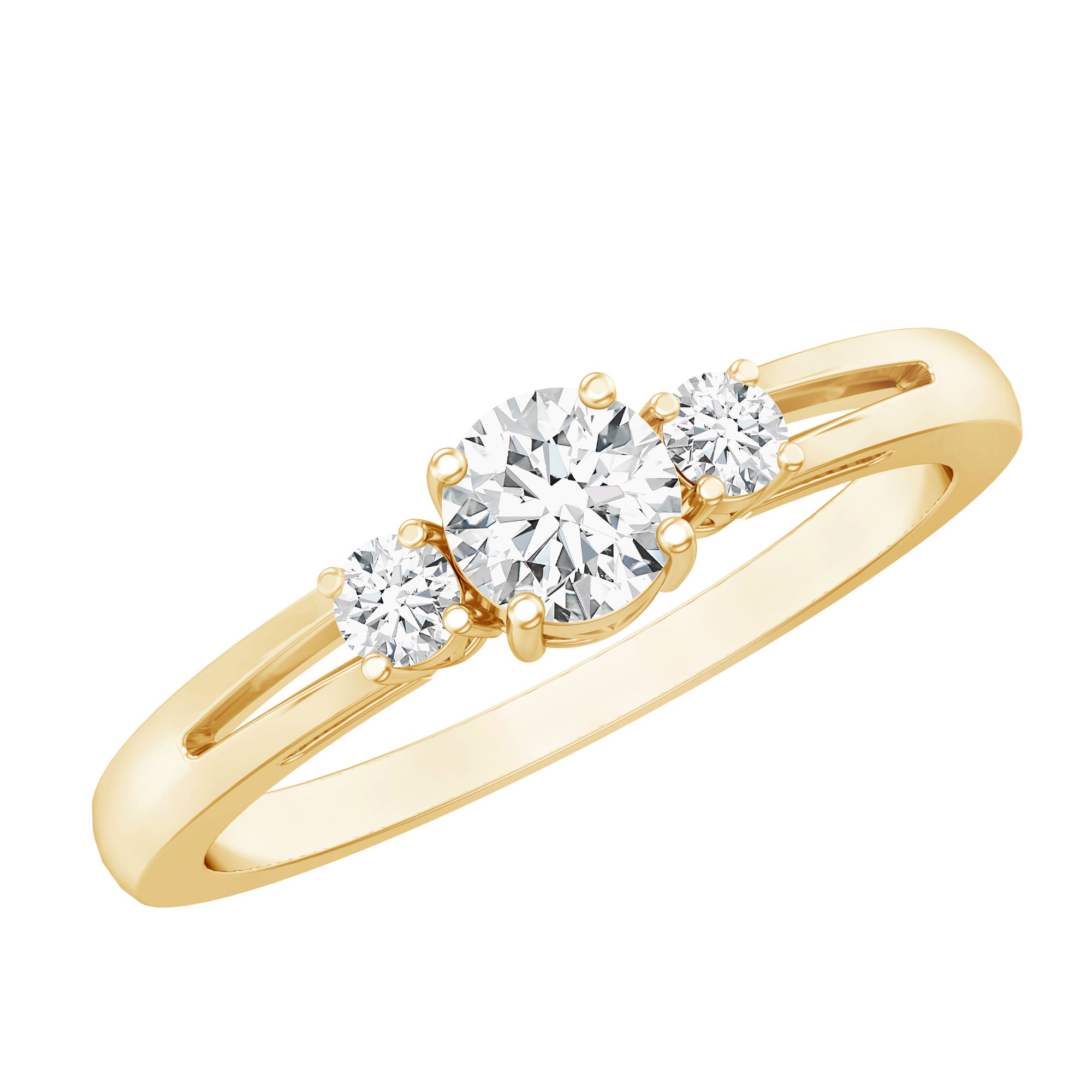 Certified Moissanite 3 Stone Proposal Ring For Her D-VS1 - Rosec Jewels