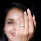 Certified Moissanite 3 Stone Engagement Ring D-VS1 - Rosec Jewels