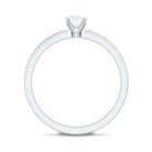 Moissanite Minimal Engagement Ring with Side Stone D-VS1 - Rosec Jewels