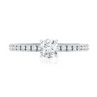 Moissanite Minimal Engagement Ring with Side Stone D-VS1 - Rosec Jewels