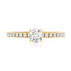Moissanite Minimal Engagement Ring with Side Stone D-VS1 - Rosec Jewels