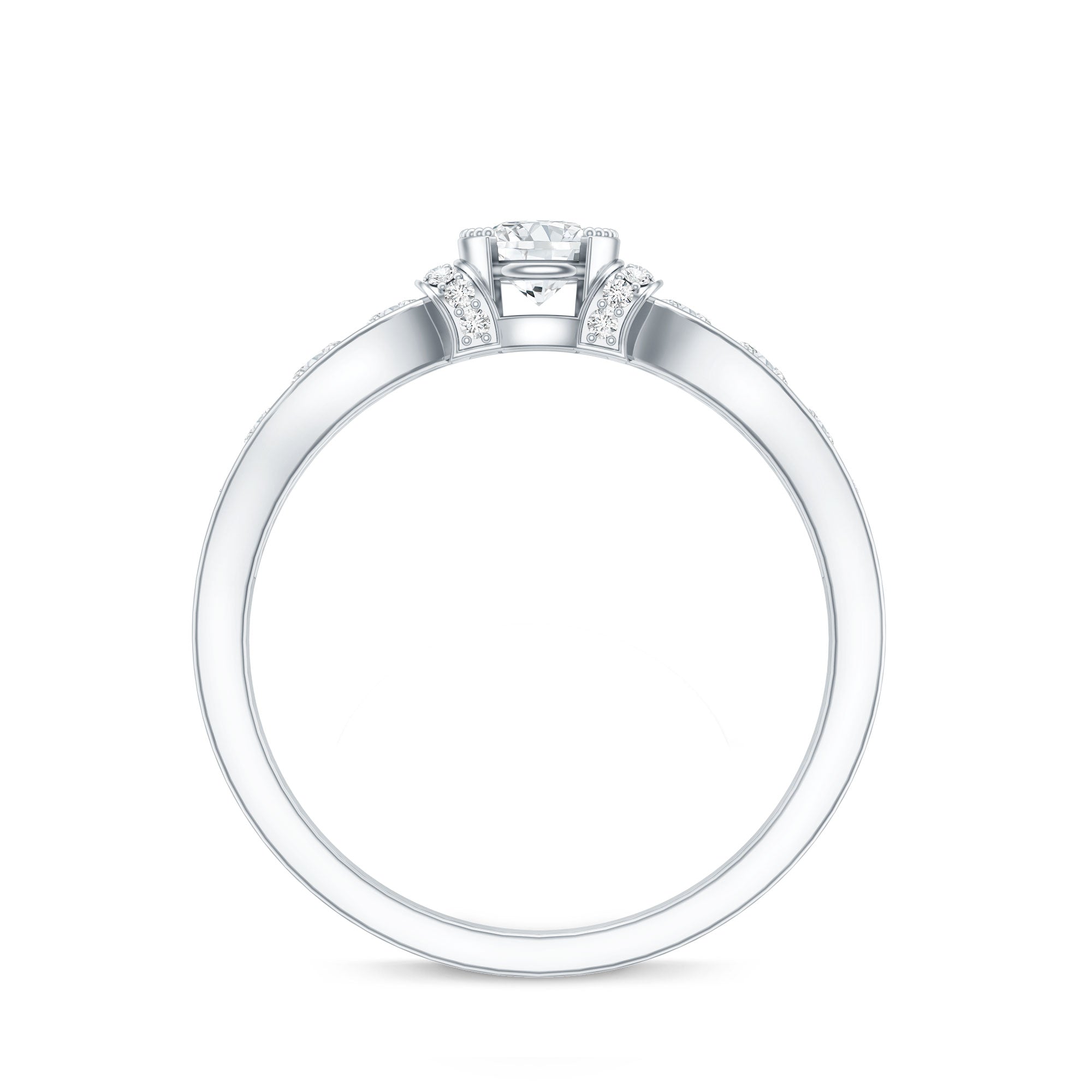 Vintage Style Moissanite Engagement Ring for Women D-VS1 - Rosec Jewels