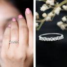 Certified Diamond Stackable Band Ring Natural - ( HI-SI ) - Rosec Jewels