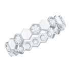 Certified Diamond Geometric Band Ring Natural - ( HI-SI ) - Rosec Jewels