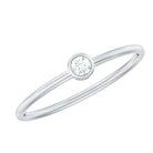 Natural Diamond Dainty Promise Ring in Bezel Setting Natural - ( HI-SI ) - Rosec Jewels