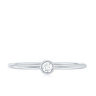 Natural Diamond Dainty Promise Ring in Bezel Setting Natural - ( HI-SI ) - Rosec Jewels