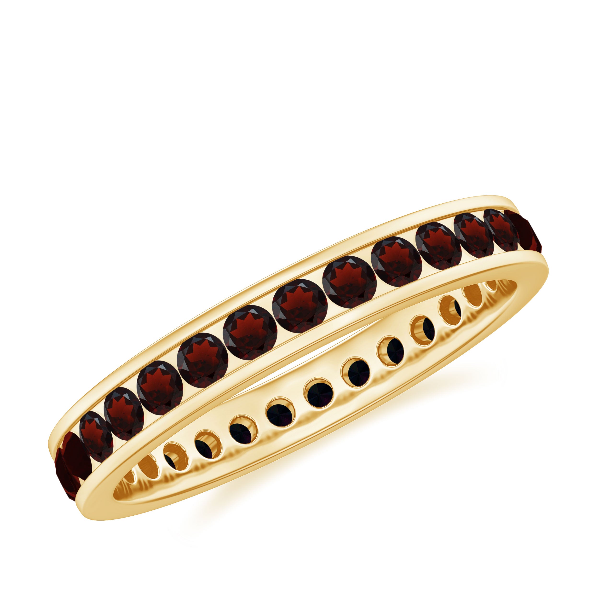 Certified Natural Garnet Eternity Ring in Channel Setting AAA - Rosec Jewels