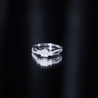 Princess Cut Moissanite Three Stone Engagement Ring D-VS1 - Rosec Jewels